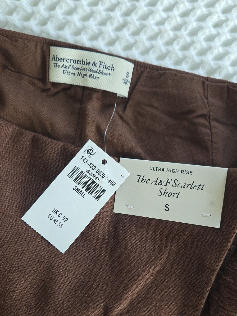 NWT A&F Scarlett Linen-Blend Wrap Mini Skort - Picture 6 of 7